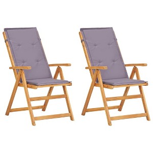 vidaXL Reclining Patio Chairs 2 pcs Brown Solid Acacia Wood - 1 of 4