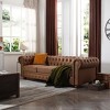 TiramisuBest Classic Chesterfield Sofa Brown Faux Leather - 4 of 4