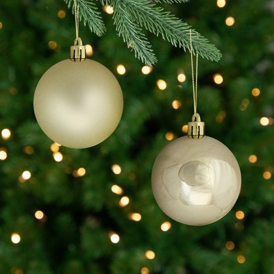 Northlight 24ct Vegas Gold Shatterproof Christmas Ball Ornaments