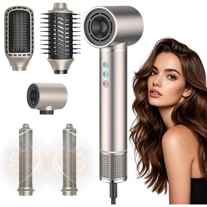 Dryhsip 5-in-1 Hot Air Styler, 3 Heat & Speed Settings, Detachable Curler/Blower/Brush, Fast Drying, for Curling/ Straightening/ Smoothing - 1 of 4