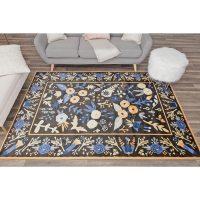 Gardenia Golden Night Floral Transitional Area Rug 9' x 12'