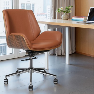 Lycvki Solid Wood Genuine Leather Executive Office Chair