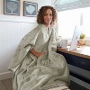 Women's Fuzzy Plush Fleece Full Lined Wrap Sweaters, Adult Wearable Blanket Cape, Super Warm Soft Cozy Gift for her - Catalonia - 2 of 4