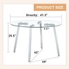 Glass Coffee Table Round Dining Table Modern Cocktail Table Center Table Accent Table with Gold/Silver 7-Shaped Metal Legs-ModernLuxe - 4 of 4