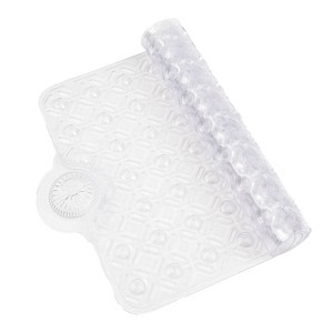 Cameo Non-Slip Bathtub mat, w/Removable Hair Catcher, 35" x 15",  Shower Mat with Suction Cups and Water Drain Holes, BPA, LaTeX, Phthalate Free - 1 of 4