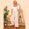 Allegra K Women's Casual High Waist Drawstring Loose Fit Pocket Wide Leg Pants - 3 of 4