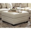 Signature Design by Ashley Luxora Contemporary Ottoman With Storage, Bisque - 2 of 4