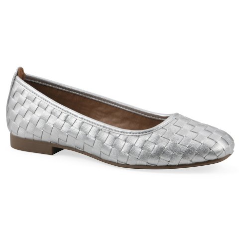 Обувь White Mountain Women's Boccie Ballet Flat, Silver Smooth, 8