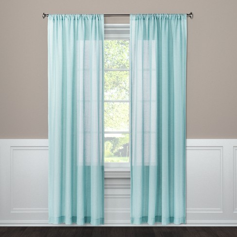 Sheer Curtain Panel Blue 108 Threshold Target