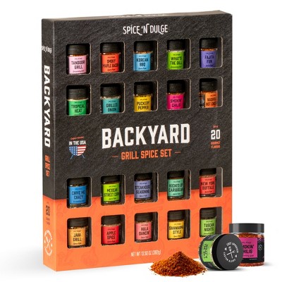 Spice ‘N Dulge Backyard Grill Spice and Seasonings Gift Set, Includes 20 Spices