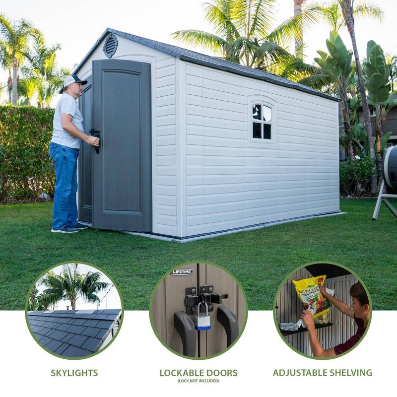 Lifetime 8&#39; x 12.5&#39; Outdoor Storage Shed Desert Sand, 6 of 10