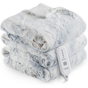 Heated Electric Throw Blanket, Fast Heating Electric Blankets with 5 Heating Levels & 4 Hours Auto Off, White Tie-Dye, 50" x 60" - 1 of 4