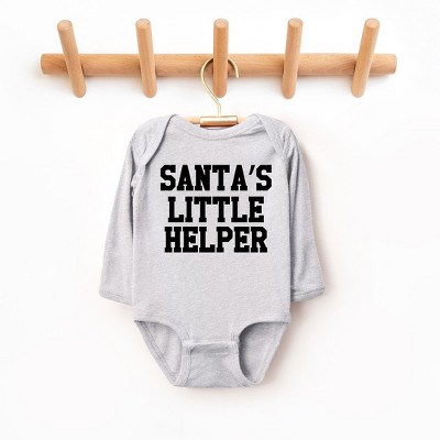 The Juniper Shop Santa's Little Helper Words Baby Long Sleeve Bodysuit
