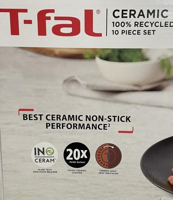 T-FAL T-fal Excellence Reserve Ceramic 10-Piece Cookware Set, Ceramic Non- Stick C470SA74