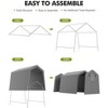 Outdoor Storage Shed, Heavy-Duty Motorcycle Tent with Roll-Up Door, Waterproof & UV-Resistant Carport for Bike & Tools - 2 of 4