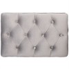 BirdRock Home Tufted Rectangle Ottoman - Velvet Foot Stool - Grey - 2 of 2