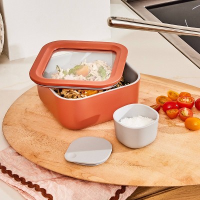 Perracotta 4.4 Cup Glass Lunch Box with Lid