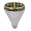 Slickblue Men’s Celtic Ring, Gold and Black Floral Motif, Oval Top Stainless Steel Band, Size 8–13 - 4 of 4