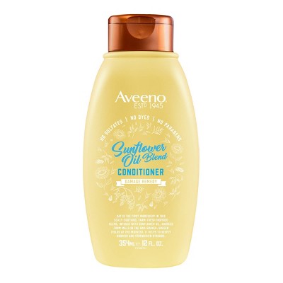 Aveeno Sunflower Oil Blend Conditioner, for Dry Damaged Hair, Dye, Paraben & Sulfate Surfactants Free - 12 fl oz
