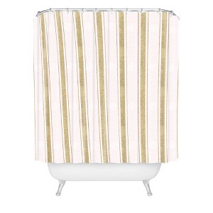 Holli Zollinger Aegean Jute Striped Shower Curtain Brown - Deny Designs: Polyester, Machine Washable, Buttonhole Top - 1 of 3