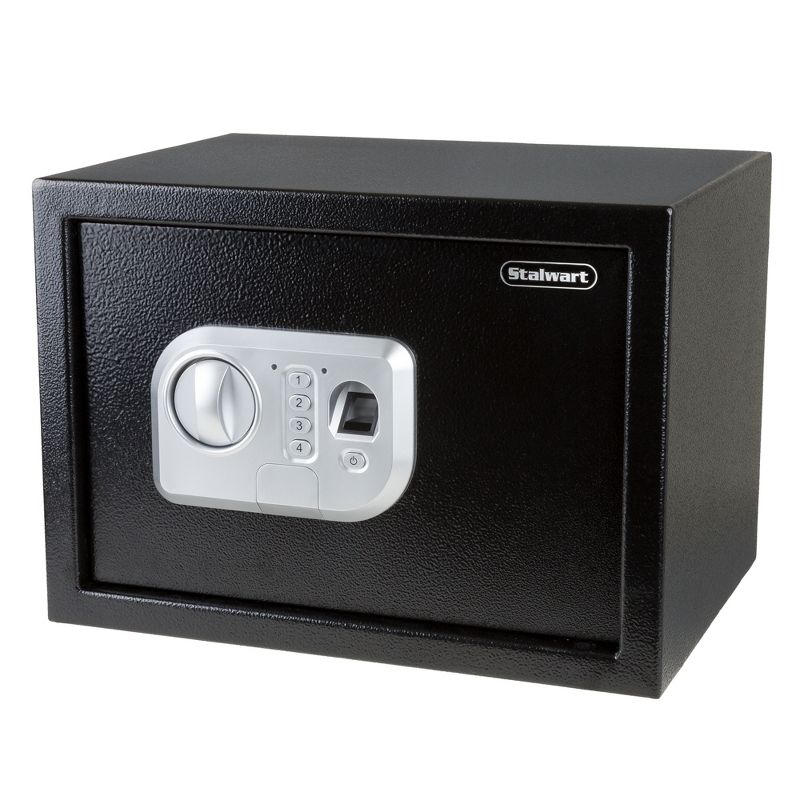 Stalwart Fingerprint Lock Box for Valuables, Black, 1 of 7