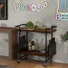 Tangkula Home Bar Cart 2-tier Home Bar Cart w/ Lockable Wheels & Anti-fall Guardrail - 3 of 4