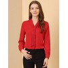 INSPIRE CHIC Women's Long Sleeve Pleated Tie Neck Office Blouses - 3 of 4