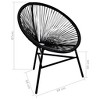 Chair Black Poly Rattan Standard Durable Chair Oval vidaXL - 4 of 4