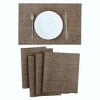 Unique Bargains Woven Heat Resistant Anti-slip Square PVC Placemat 18" x 12" Pure Brown 6 Pcs - 4 of 4