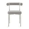 HomeRoots Set of Two Gray And Silver Upholstered Polyester Open Back Dining Side Chairs - 4 of 4
