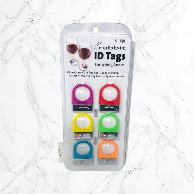 Rabbit Wine ID Tags (Assorted Colors, Set of 6), 1 of 5