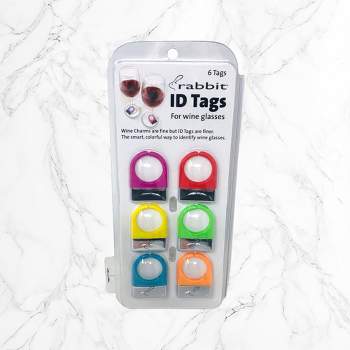 Rabbit Wine ID Tags (Assorted Colors, Set of 6)