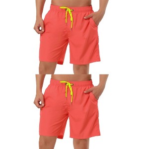 Lars Amadeus Men's Elastic Waistband Mesh Lining Surfing Swimwear Board Shorts 2 Packs - 1 of 4