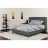 Emma and Oliver Full Accent Extended Panel Platform Bed/Memory Foam Mattress-Dark Gray Fabric - 2 of 4