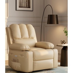homfan Oversized Electric Rocking Recliner - Massage & Heat w/360° Swivel & Cup Holder - Remote Control - 1 of 4