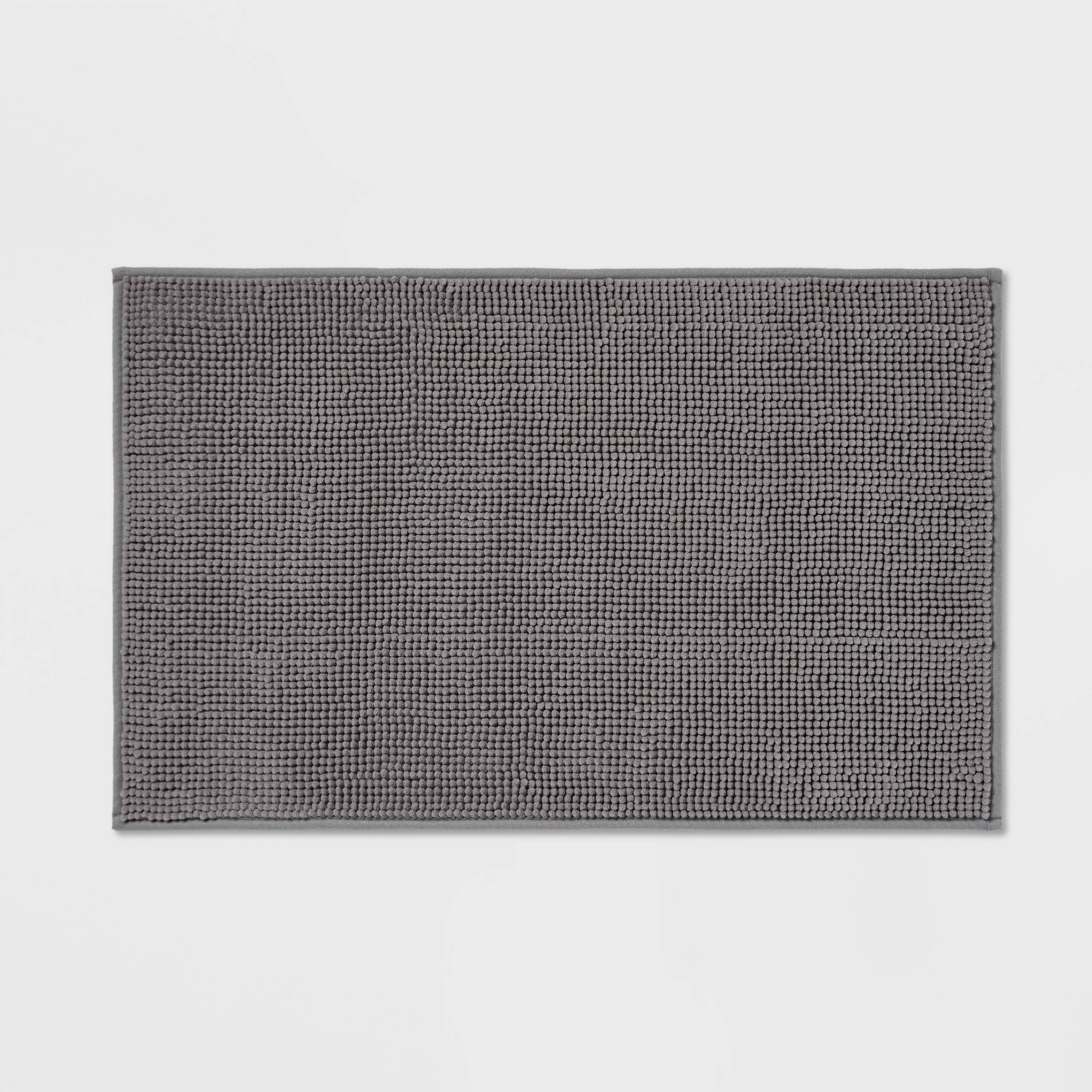 20"x32" Everyday Chenille Bath Rug Dark Gray - Room Essentials™