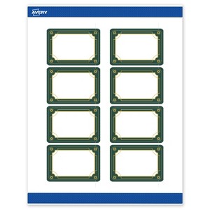 Avery Labels, 2" x 3", Gold-Green Border, Matte, 80ct - 1 of 4