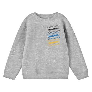 Blockbuster Logos on Left Chest Junior's Gray Sweatshirt