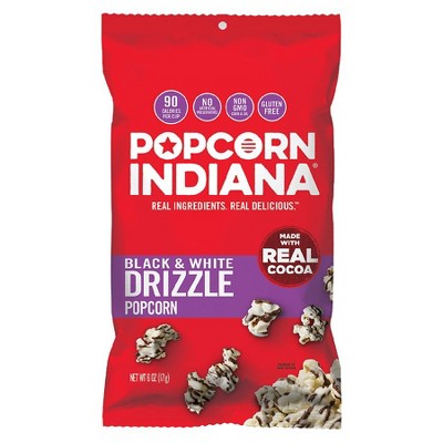 Popcorn, Indiana Black & White Drizzle Popcorn, 6.0 oz