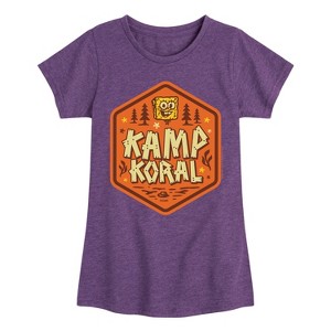 Girls' - SpongeBob SquarePants - Kamp Koral Kamp Koral Badge Fitted Short Sleeve Graphic T-Shirt - 1 of 4
