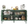 59'' Buffet Sideboard Cabinet with Adjustable Shelves – Vintage Coffee Bar Storage Cabinet with 4 Doors - 4 of 4
