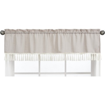 Sweet Jojo Designs Window Valance Treatment 54in. Botanical Leaf Linen Beige Off White