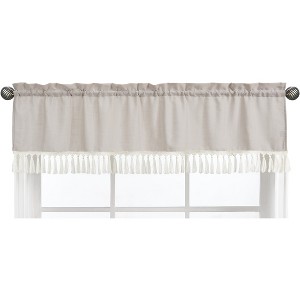 Sweet Jojo Designs Window Valance Treatment 54in. Botanical Leaf Linen Beige Off White - 1 of 4