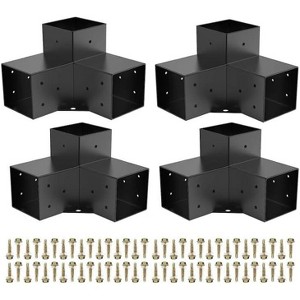 Pergola Corner Brackets, Heavy Duty 3-Way Right Angle Connectors, Quick Assembly Timber Framing for Gazebos, Patio Pergolas - 1 of 4