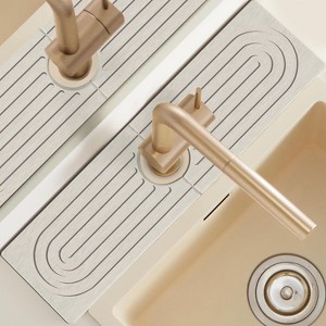 Detachable Faucet Handle Drip Catcher - Dish Drying Mat & Soap Sponge Holder, Sink Splash Guard for Kitchen/Bathroom - 1 of 4