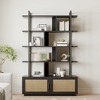 5-Tier Bookshelf with Storage Cabinet and Door, 71.1 Inch Tall Industrial Bookcase with Open Shelves for Living Room Bedroom - 3 of 4