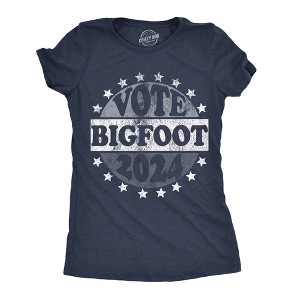 Womens Funny T Shirts Vote Bigfoot 2024 Sarcastic Election Novelty Tee For Ladies - Crazy Dog Women's T Shirt - 1 of 4