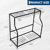2-Tier Steel Yard Tool Rack - Heavy-duty organizer for long-handled tools in garden, shed, garage or outdoor. - 2 of 4