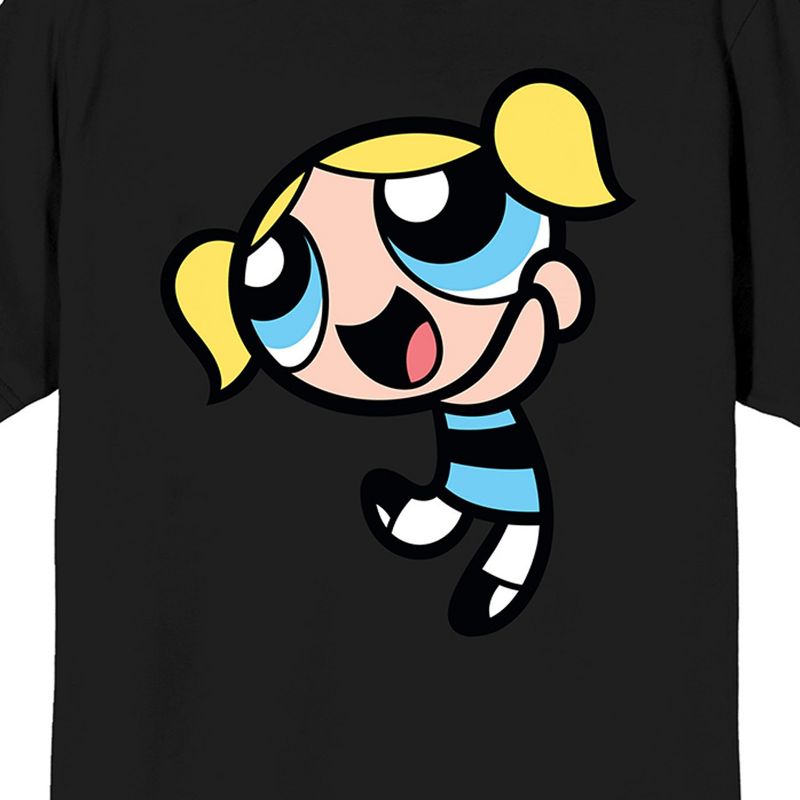 Powerpuff Girls Bubbles Is The Cute One Crew Neck Short Sleeve Black Men's T-shirt, 4 of 5