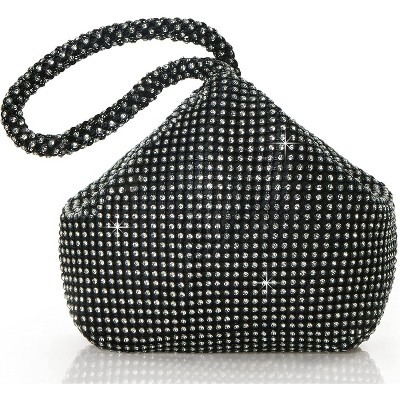 Women's Rhinestone Clutch Evening Bags Sparkly Glitter Triangle Purse for 1920s Party Prom Wedding